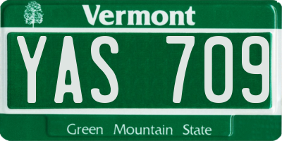VT license plate YAS709