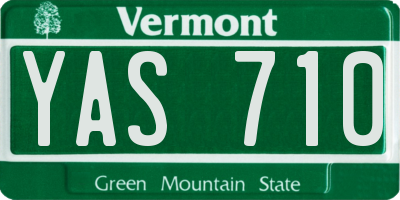 VT license plate YAS710