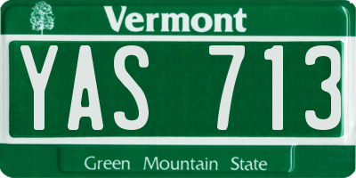 VT license plate YAS713