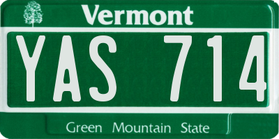 VT license plate YAS714