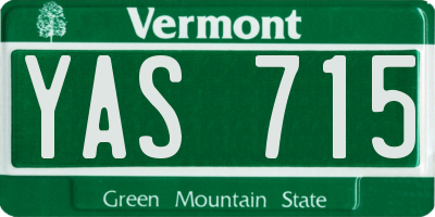 VT license plate YAS715