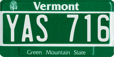 VT license plate YAS716