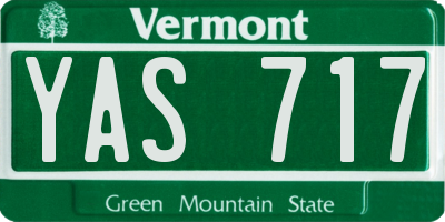 VT license plate YAS717