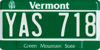 VT license plate YAS718