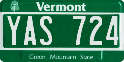 VT license plate YAS724