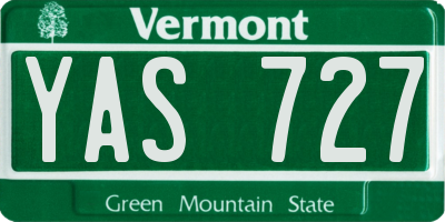 VT license plate YAS727