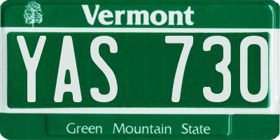 VT license plate YAS730
