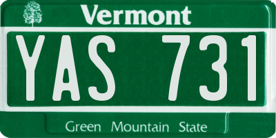 VT license plate YAS731