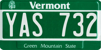 VT license plate YAS732