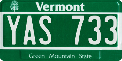 VT license plate YAS733