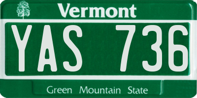 VT license plate YAS736