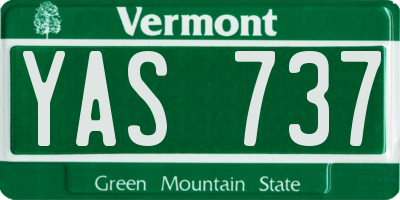 VT license plate YAS737