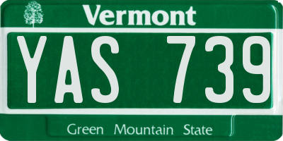 VT license plate YAS739