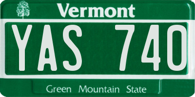 VT license plate YAS740