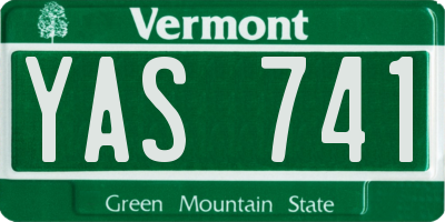 VT license plate YAS741