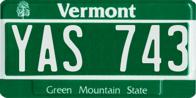 VT license plate YAS743