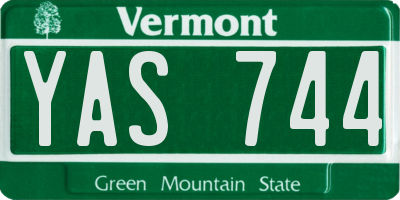 VT license plate YAS744