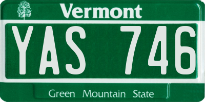 VT license plate YAS746