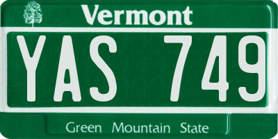 VT license plate YAS749
