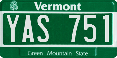 VT license plate YAS751
