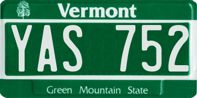 VT license plate YAS752