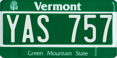 VT license plate YAS757