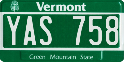 VT license plate YAS758