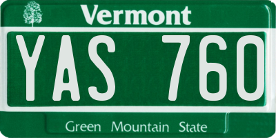VT license plate YAS760