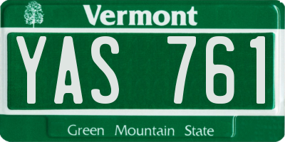 VT license plate YAS761