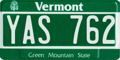 VT license plate YAS762