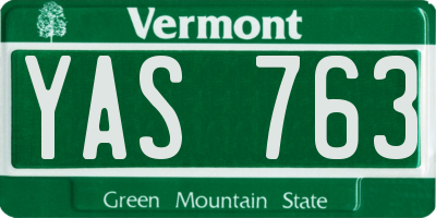 VT license plate YAS763