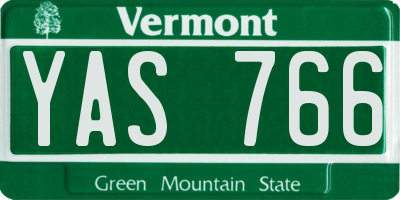 VT license plate YAS766