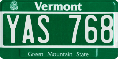 VT license plate YAS768