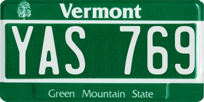 VT license plate YAS769