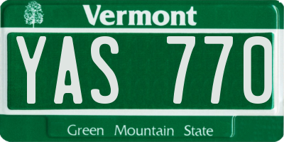 VT license plate YAS770