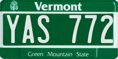 VT license plate YAS772