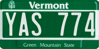 VT license plate YAS774