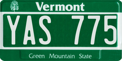 VT license plate YAS775