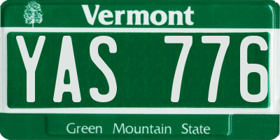 VT license plate YAS776