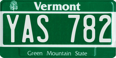 VT license plate YAS782