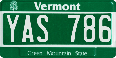 VT license plate YAS786