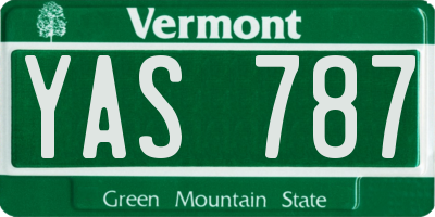 VT license plate YAS787