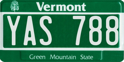 VT license plate YAS788