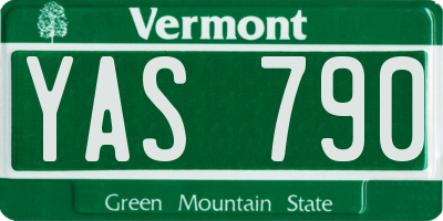 VT license plate YAS790