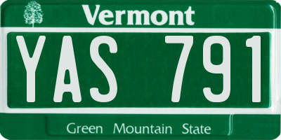 VT license plate YAS791