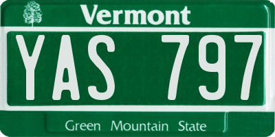 VT license plate YAS797