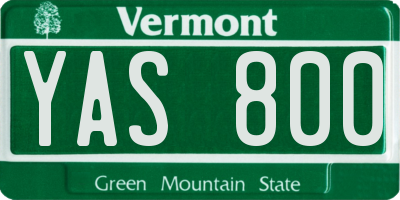 VT license plate YAS800