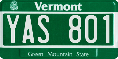 VT license plate YAS801