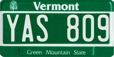 VT license plate YAS809