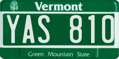 VT license plate YAS810